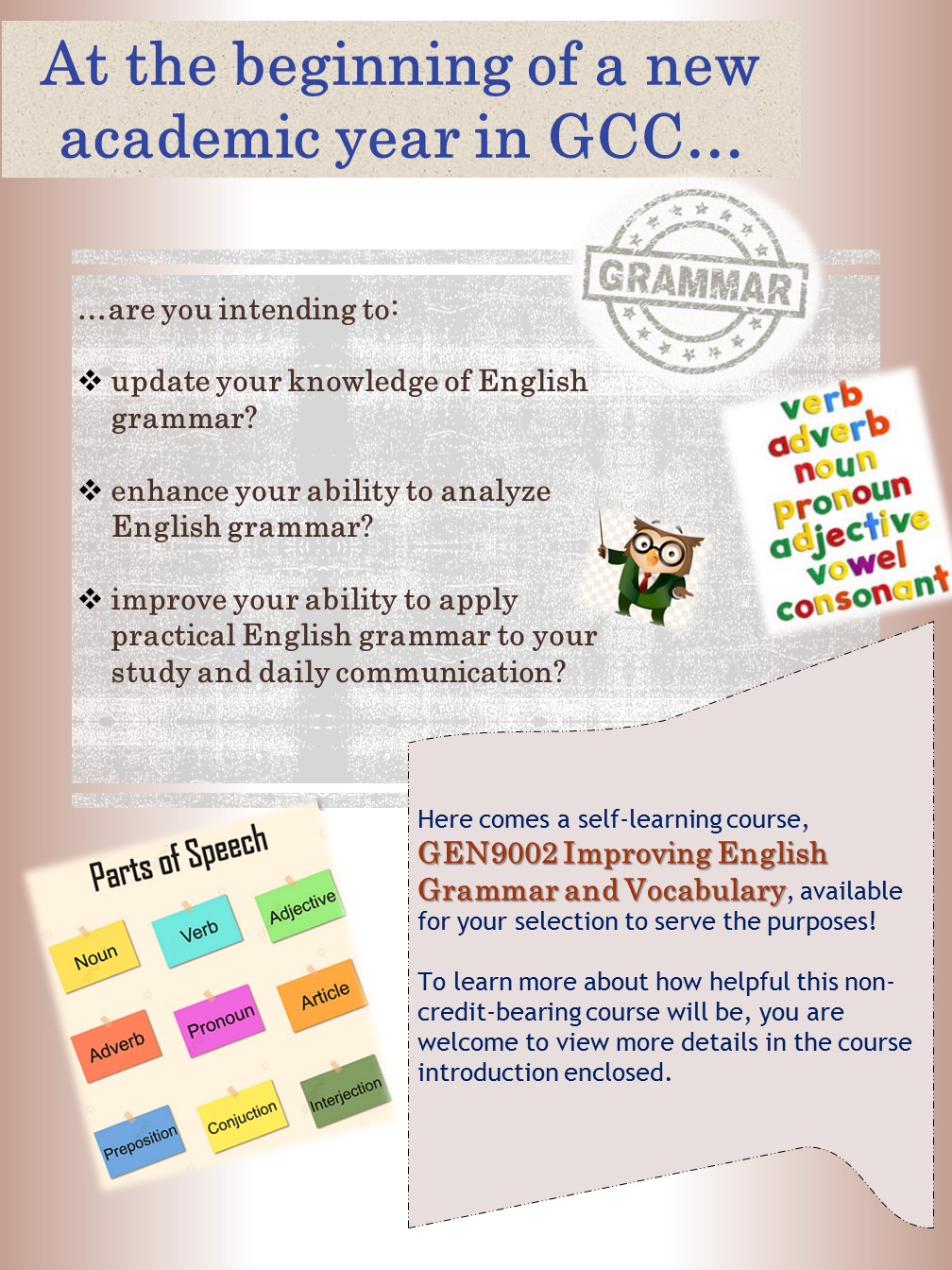 GEN9002 Improving English Grammar and Vocabulary
